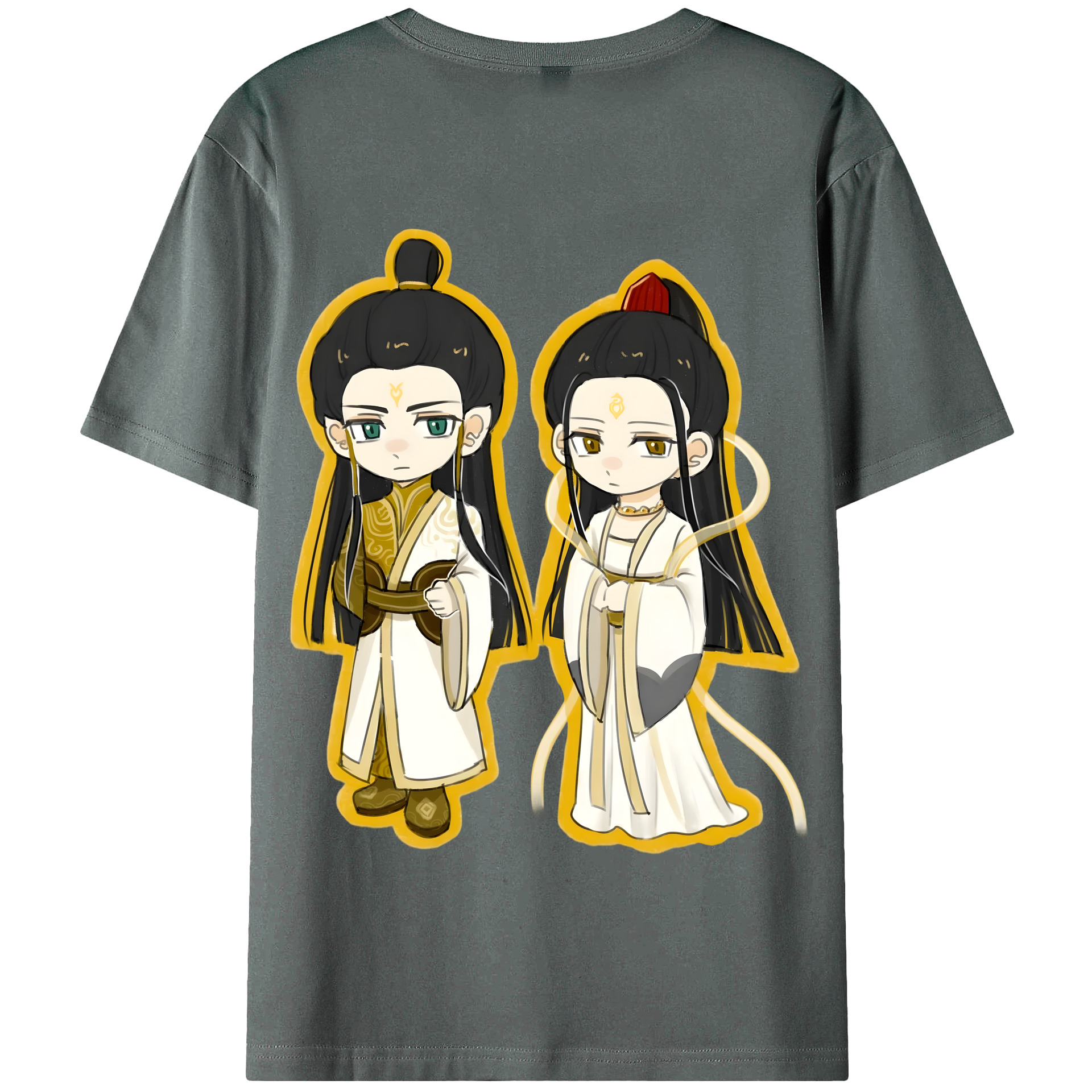 （画像用） Ne Zha 2 ナタ 魔童の大暴れ 綿100％半袖Tシャツ（背面プリント）